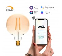 Лампа светодиодная диммируемая филаментная Gauss Smart Home Filament E27 7W 2500K золотистая 1320112