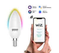 Лампа светодиодная диммируемая Gauss Smart Home E14 5W 2700-6500K RGBW матовая 1190112