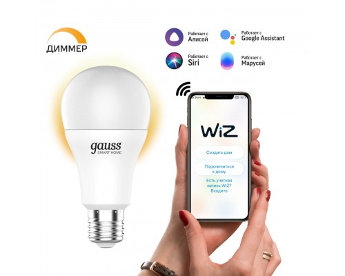 Лампа светодиодная диммируемая Gauss Smart Home E27 10W 2700K матовая 1070112