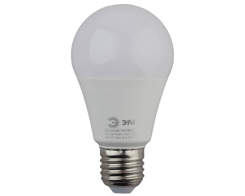 Лампа светодиодная ЭРА E27 13W 4000K матовая LED A60-13W-840-E27 Б0020537