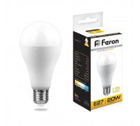 Лампа светодиодная Feron E27 20W 2700K Шар Матовая LB-98 25787