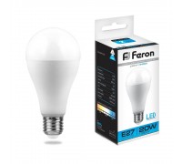 Лампа светодиодная Feron E27 20W 6400K Шар Матовая LB-98 25789