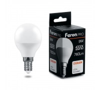 Лампа светодиодная Feron Pro E14 9W 4000K матовая LB-1409 38078