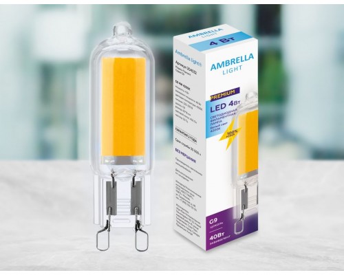 Лампа светодиодная филаментная Ambrella light G9 4W 4200K прозрачная 204532