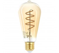 Лампа светодиодная филаментная ЭРА E27 7W 2400K прозрачная F-LED ST64-7W-824-E27 spiral gold Б0047665