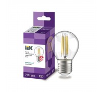 Лампа светодиодная филаментная IEK E27 7W 4000K прозрачная LLF-G45-7-230-40-E27-CL