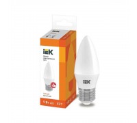 Лампа светодиодная IEK E27 9W 3000K матовая LLE-C35-9-230-30-E27