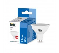 Лампа светодиодная IEK GU5.3 5W 6500K матовая LLE-MR16-5-230-65-GU5