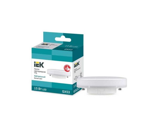 Лампа светодиодная IEK GX53 15W 4000K матовая LLE-T80-15-230-40-GX53