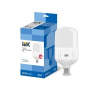 Лампа светодиодная сверхмощная IEK E40 50W 6500K матовая LLE-HP-50-230-65-E40