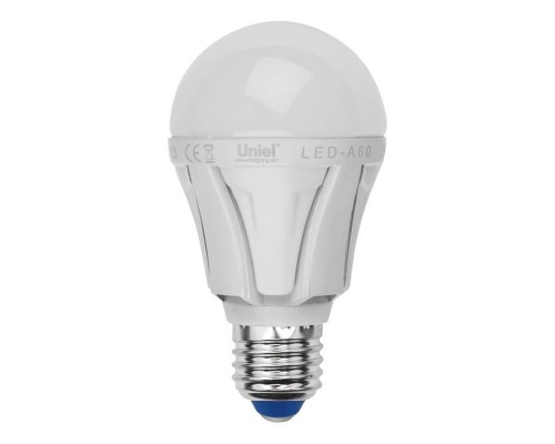 Лампа светодиодная Uniel E27 10W 3000K матовая LED-A60 10W/WW/E27/FR PLP01WH UL-00001524