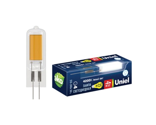 Лампа светодиодная Uniel G4 6W 4000K прозрачная LED-JC-220/6W/4000K/G4/CL GLZ08TR UL-00005066