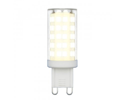 Лампа светодиодная Uniel G9 9W 3000K прозрачная LED-JCD-9W/3000K/G9/CL GLZ09TR UL-00006488