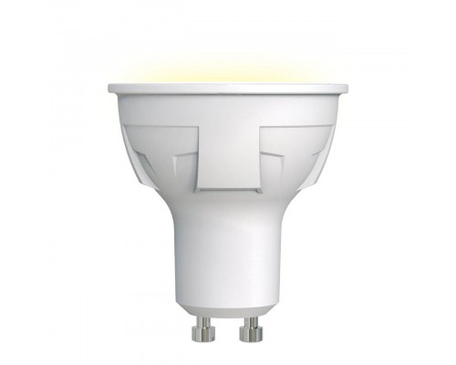 Лампа светодиодная Uniel GU10 6W 3000K матовая LED-JCDR 6W/WW/GU10/FR PLP01WH UL-00002423