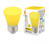 Лампа светодиодная Volpe E27 1W желтая LED-D45-1W/YELLOW/E27/FR/С BELL UL-00005641