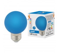 Лампа светодиодная Volpe E27 3W синяя LED-G60-3W/Blue/E27/FR/С UL-00006957