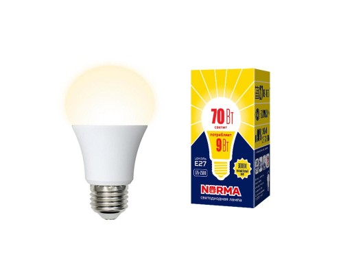 Лампа светодиодная Volpe E27 9W 3000K матовая LED-A60-9W/3000K/E27/FR/NR UL-00005622