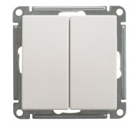 Переключатель двухклавишный проходной Schneider Electric W59 10A 250V белый VS610-256-1-86