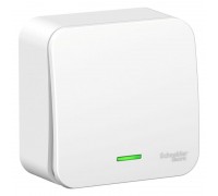 Переключатель одноклавишный проходной Schneider Electric Blanca 10A 250V с подсветкой белый BLNVA106111