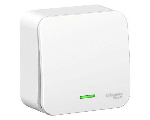 Переключатель одноклавишный проходной Schneider Electric Blanca 10A 250V с подсветкой белый BLNVA106111