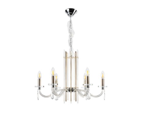 Подвесная люстра Crystal Lux AURELIO SP6 GOLD+CHROME/TRANSPARENT