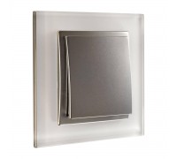 Рамка 1-постовая Mono Electric Style Glass белое стекло 107-710000-160