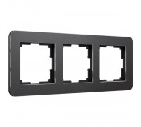 Рамка Werkel Platinum на 3 поста черный алюминий W0032608 4690389184482