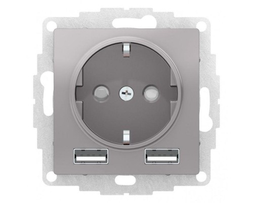 Розетка 2К+3/2хUSB Schneider Electric AtlasDesign 16A 250V Type A+A алюминий ATN000330