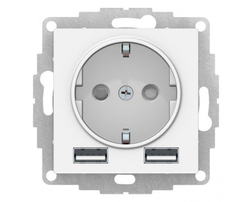 Розетка 2К+3/2хUSB Schneider Electric AtlasDesign 16A 250V Type A+A белая ATN000130