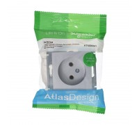 Розетка 2К Schneider Electric AtlasDesign 16A 250V алюминий ATN000341