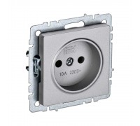 Розетка 2P IEK Brite алюминий BR-R10-10-K47