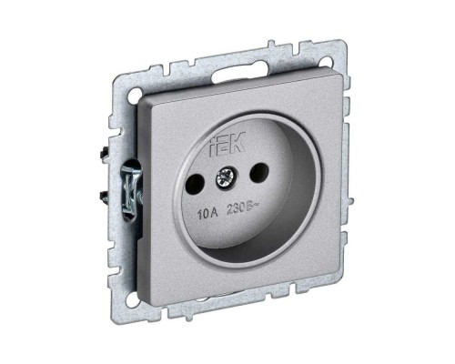 Розетка 2P IEK Brite алюминий BR-R10-10-K47