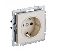 Розетка 2P+PE IEK Brite со шторками бежевая BR-R14-16-K10