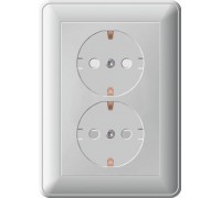 Розетка двойная 2К+З Schneider Electric W59 16A 250V со шторками слоновая кость RS16-255-28