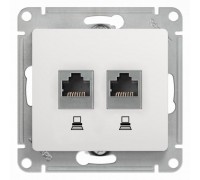 Розетка компьютерная двойная RJ45 Schneider Electric Glossa 5e кат UTP белая GSL000185KK