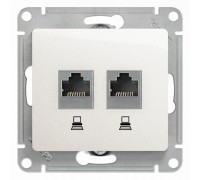 Розетка компьютерная двойная RJ45 Schneider Electric Glossa 5e кат UTP перламутр GSL000685KK