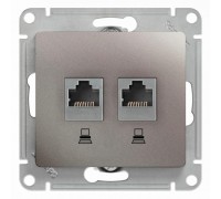 Розетка компьютерная двойная RJ45 Schneider Electric Glossa 5e кат UTP платина GSL001285KK