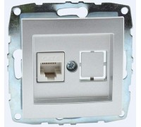 Розетка компьютерная RJ45 Mono Electric Despina/ Larissa 6 кат серебро 500-002105-125