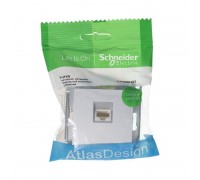 Розетка компьютерная RJ45 Schneider Electric AtlasDesign 5e кат UTP алюминий ATN000383