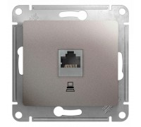 Розетка компьютерная RJ45 Schneider Electric Glossa 5e кат UTP платина GSL001281K