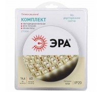 Светодиодная лента ЭРА 14,4W/m 60LED/m 5050SMD теплый белый 5M 5050kit-14,4-60-12-IP20-2700-5m Б0043066