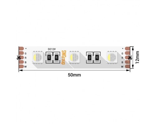 Светодиодная лента SWG 19,2W/m 60LED/m 5050SMD разноцветный/ нейтральный белый 5M 002770