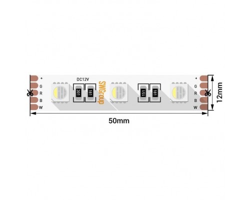 Светодиодная лента SWG 19,2W/m 60LED/m 5050SMD разноцветный/ теплый белый 5M 005012