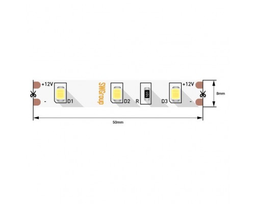 Светодиодная лента SWG 4,8W/m 60LED/m 2835SMD холодный белый 5M 007261