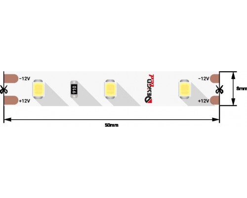 Светодиодная влагозащищенная лента DesignLed 7,2W/m 60LED/m 2835SMD холодный белый 5M 004496