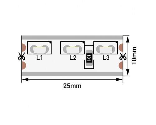 Светодиодная влагозащищенная лента SWG 9,6W/m 120LED/m 315SMD холодный белый 5M 003307