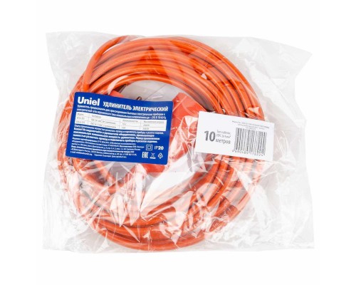 Удлинитель Uniel Ultra 1гн х 10м б/з YX10-101 /UCK-1N/2x1,00/10M/O Orange UL-00010793