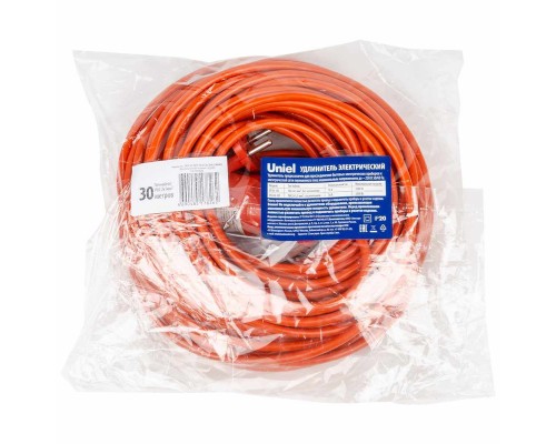 Удлинитель Uniel Ultra 1гн х 30м б/з YX10-101 /UCK-1N/2x1,00/30M/O Orange UL-00010795