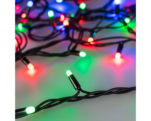 Уличная светодиодная гирлянда Ardecoled нить 24V разноцветная ARD-String-Pro-10000-Black-100Led-Milk-Live RGB-DMX 031754