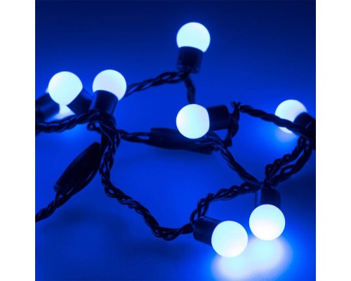 Уличная светодиодная гирлянда Ardecoled шарики 230V синий ARD-Ball-Classic-D17.5-10000-Black-100Led Blue 025582